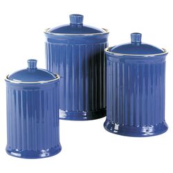 Simsbury 3 Piece Canister Set in Blue
