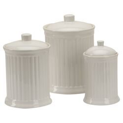 Simsbury 3 Piece Canister Set in White