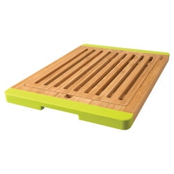 Bamboo Open Groove Bread Board in Lime Green Bamboo Open Groove Bread Board in Lime Green