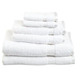 Egyptian Cotton 6 Piece Towel Set in White