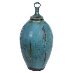 Ceramic Belly Vase in Turquoise