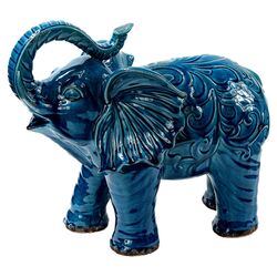 Ceramic Elephant in Blue