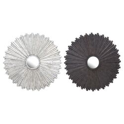 Wall Mirror in Silver & Black (Set of 2)