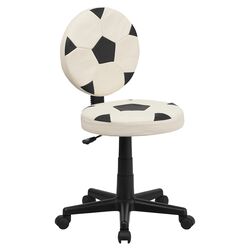 Soccer Mid Back Kid's Desk Chair in White