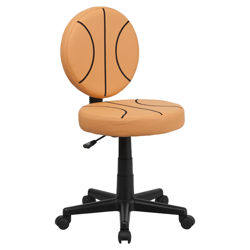 Basketball Mid Back Kid's Desk Chair in Orange