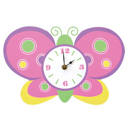 Baby Butterfly Purple Wall Clock