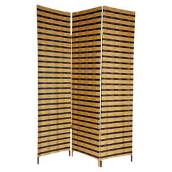 Two Tone 3 Panel Room Divider in Natural