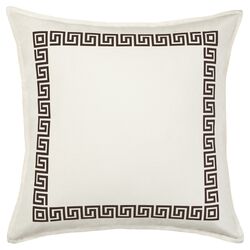 Greek Key Canvas Pillow in Brown