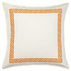 Greek Key Canvas Pillow in Orange