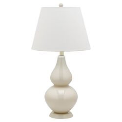Cybil Double Gourd Table Lamp in White (Set of 2)