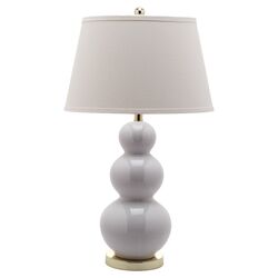 Pamela Triple Gourd Table Lamp in White (Set of 2)