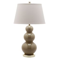Pamela Triple Gourd Table Lamp in Taupe (Set of 2)