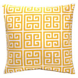 Greek Key Pillow in Yellow