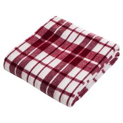 Plaid Throw Blanket in Red & White
