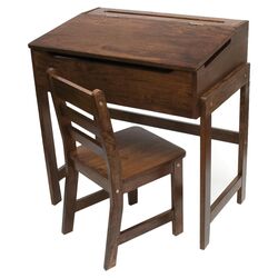 Kids' Desk and Chair Set in Walnut