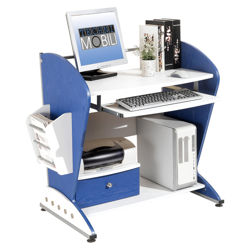 Transition Computer Desk in Blue & White