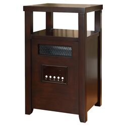 Decorative Table Top Infrared Cabinet Space Heater in Burnished Walnut