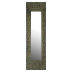 Sanura Wood Carved Mirror in Antique Jade