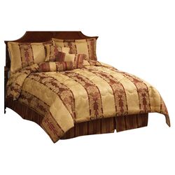 Dakota Court 6 Piece Comforter Set in Gold & Red