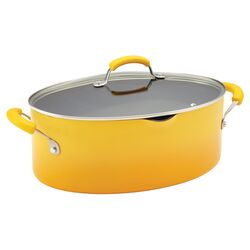 Rachael Ray 8 Qt. Stock Pot with Lid in Yellow