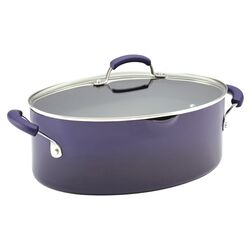 Rachael Ray 8 Qt. Stock Pot with Lid in Purple