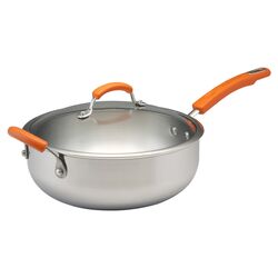 Rachael Ray 6 Qt. Chef's Pan with Lid in Stainless Steel