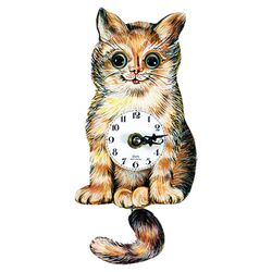 Moving Eyes & Tail Cat Clock