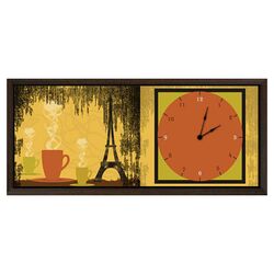 Coffee in Paris Art Clock in Yellow