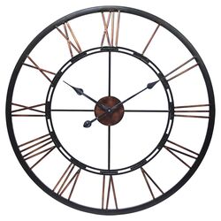 Metal Fusion Open Dial Wall Clock in Black & Gold