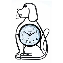 Silhouette Dog Table Clock in Black