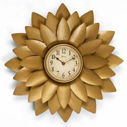 The Midas Iron Flower Wall Clock in Gold