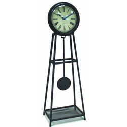 Wrought Iron Pendulum Table Clock in Bronze