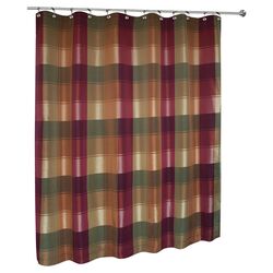 Plaid Shower Curtain in Burgundy