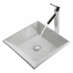 Brass Drain Ceramic Vessel Sink in White