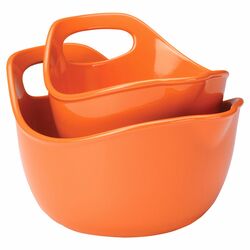 Rachael Ray 2 Piece Mixing Bowl Set in Orange
