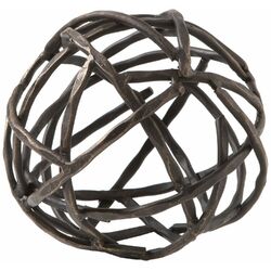 Strap Sphere Sculpture in Brown