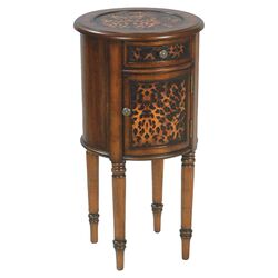 Leopard End Table in Brown & Black