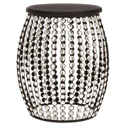 Kisha Beaded Stool in Black