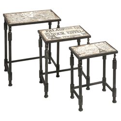 3 Piece Knoxlin Nesting Table Set in Brown & Black