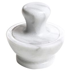 Marble Mortar and Pestle in Ivory