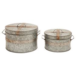 2 Piece Traditional Round Box Set in Silver