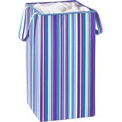 Striped Hamper with Handles in Blue & Purple (Set of 2)