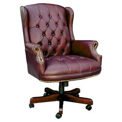 Monroe High-Back Office Chair in Oxblood with Arms