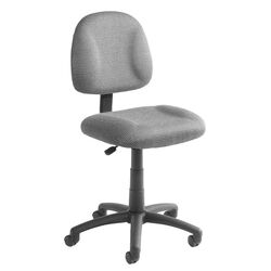 Deluxe Mid-Back Office Chair in Gray Twill