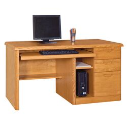 Waterfall Deluxe Computer Desk in Rubbed Oak