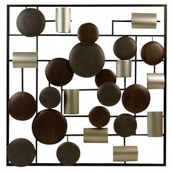 Abstract Square Wall Decor in Brown