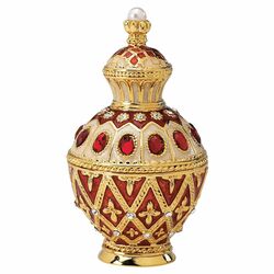 The Pushkin Svetlana Faberge Style Egg in Red & Gold