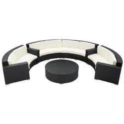 Veranda 5 Piece Seating Group in Espresso with White Cushions