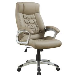 High-Back Rochester Executive Chair in Beige & Silver with Arms
