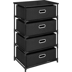 4 Drawer Storage End Table in Black
